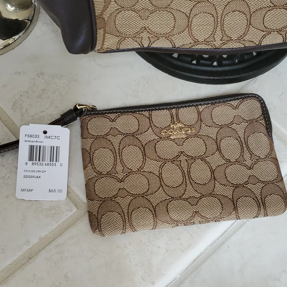 🤎🤎 COACH Lexy Signature Shoulder Bag & Matching Wristlet Wallet 🤎🤎